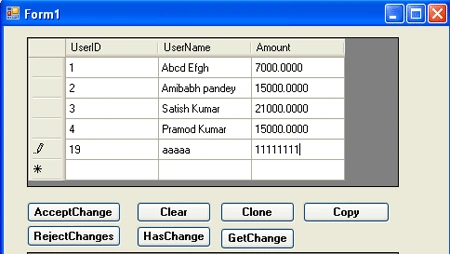 getchanges method of dataset