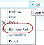 Edit Web Part