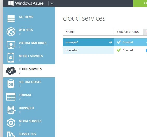 created Service