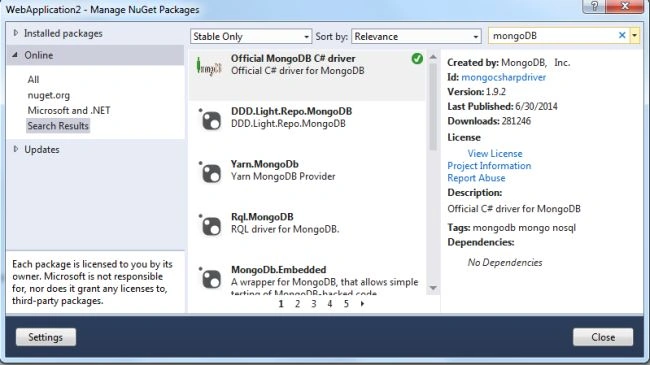 MongoDBC%23Package