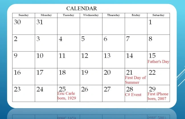 calendar