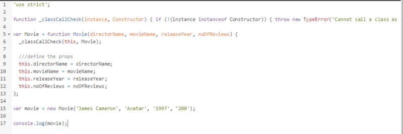 JavaScript generated code