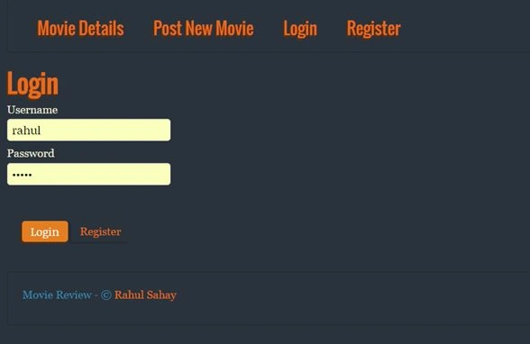 login page