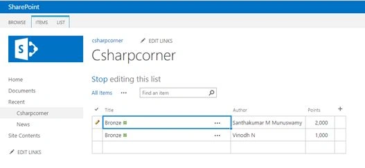 inline editing