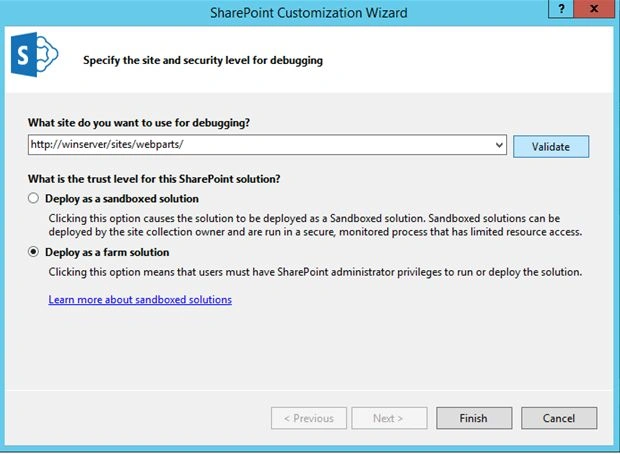 Enter the valid SharePoint site URL