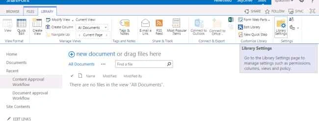 library settings