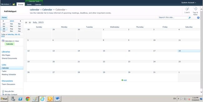 calendar has been created