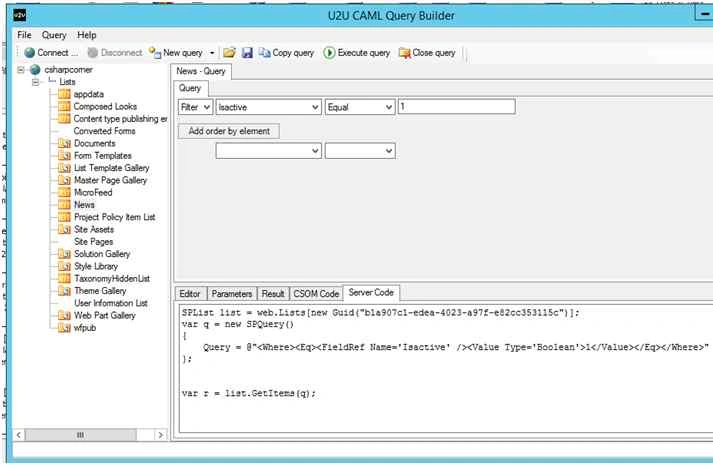 retrieve the Isactive values