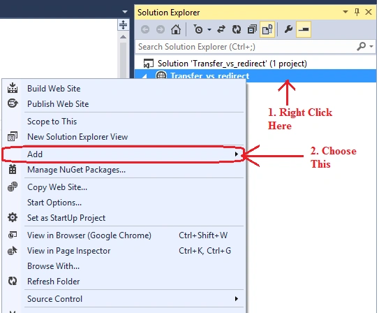 Add New Item in Visual Studio