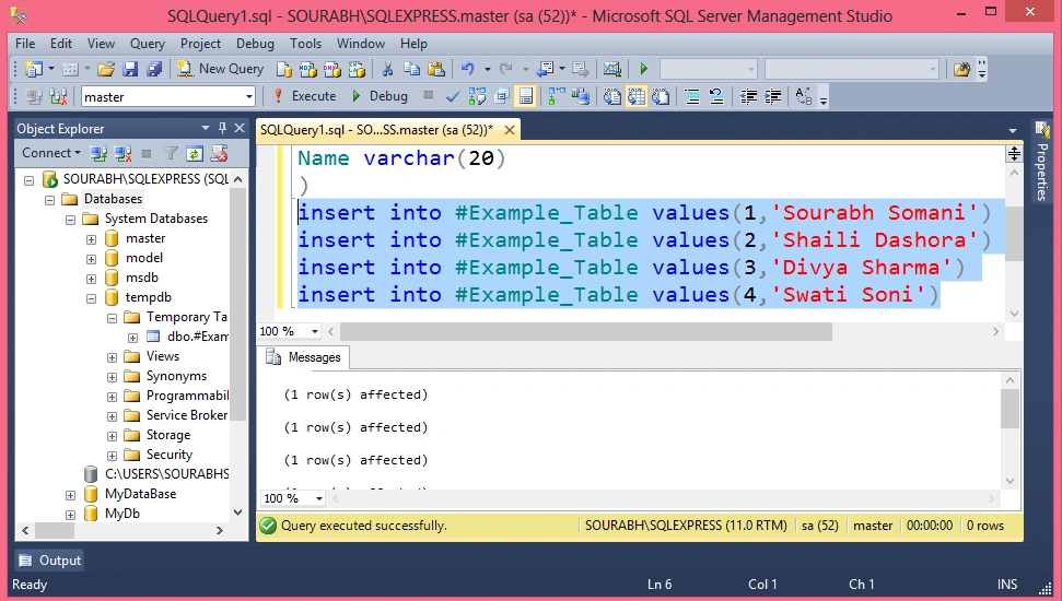 Inserting Value