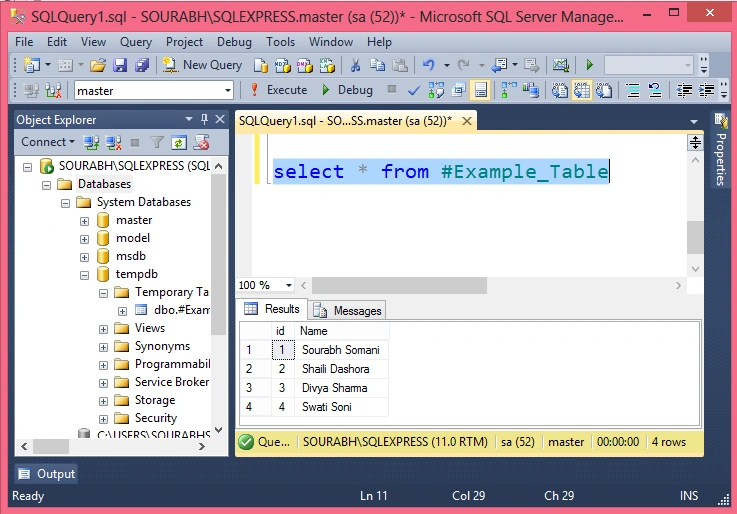 Select data