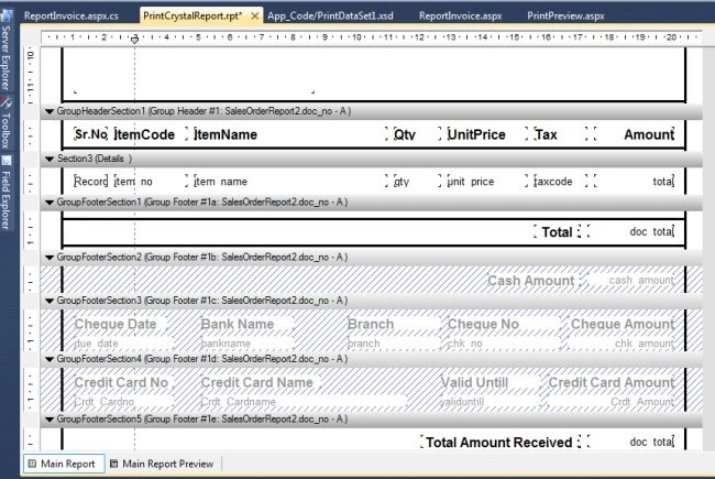 Design crystal report 