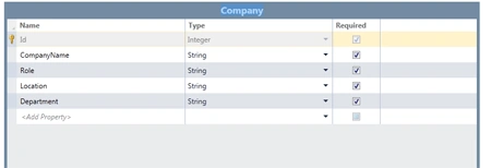 create table in LightSwitch