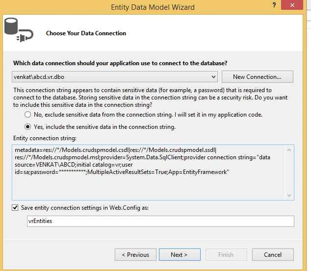 Choose data connection