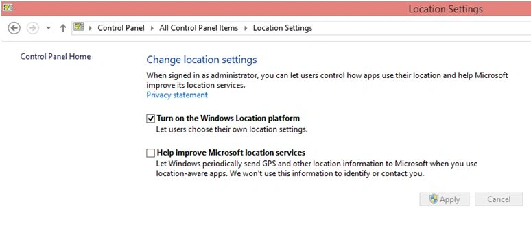 Disable location data capture