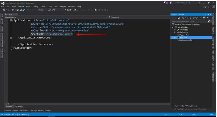 App.xaml file