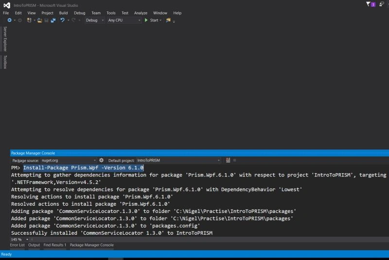 Install-Package Prism