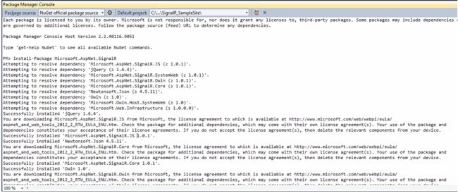 Package Manager Console