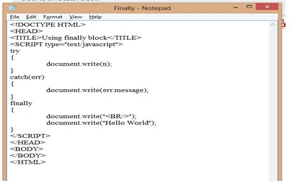 JavaScript with Finally