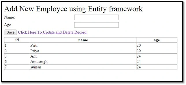 Insert Data Using Entity Framework