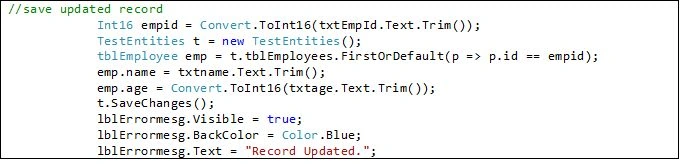 Updating Record