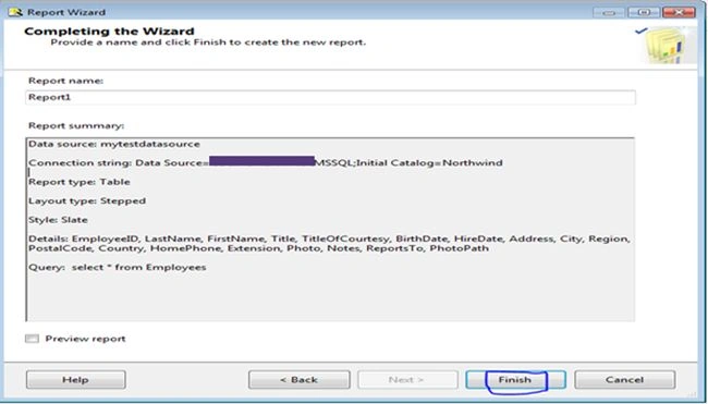 Create SSRS Report