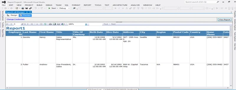 Create SSRS Report
