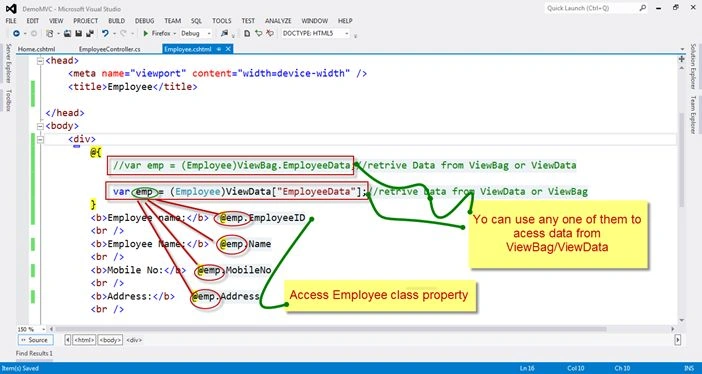 retrieve data from ViewBag