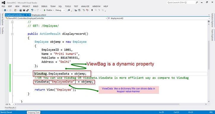 store data in viewdata
