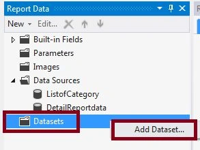 create Dataset in SSRS report