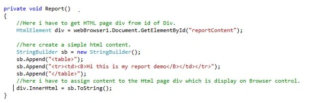 html based report