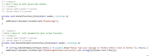 code on button Click