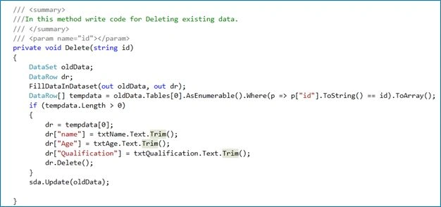 Delete method