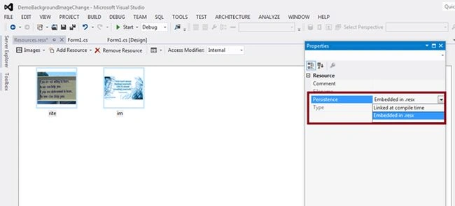 select persistence properties