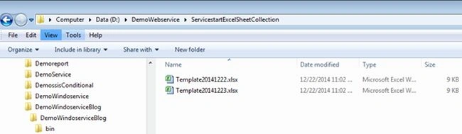 Service Start Output