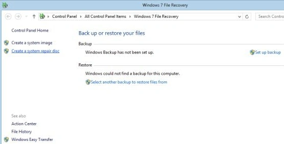 Create a system repair disk