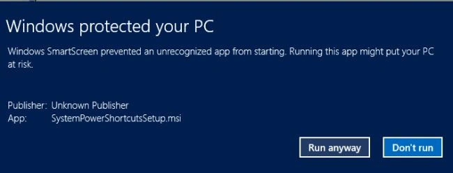 System Power Shortcuts Setup