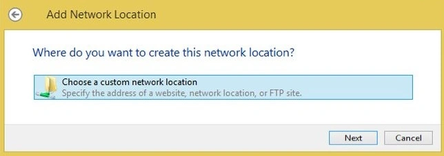 Select your network location