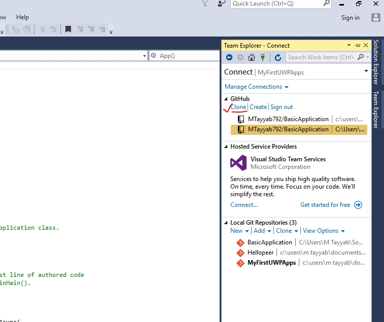 Clone for give the project Path