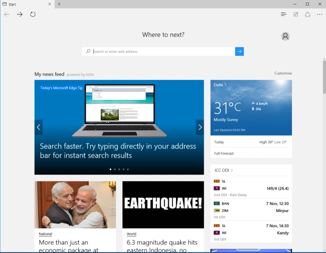 Edge browser