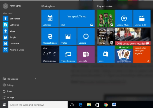 Start menu