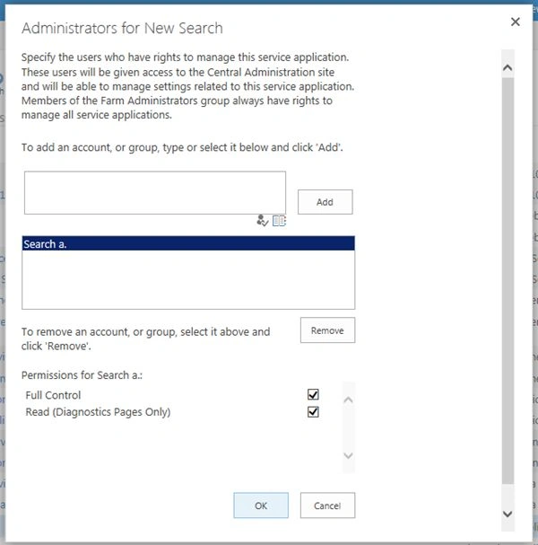 administrator for new search