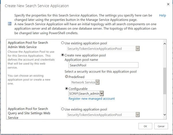 create new application pool