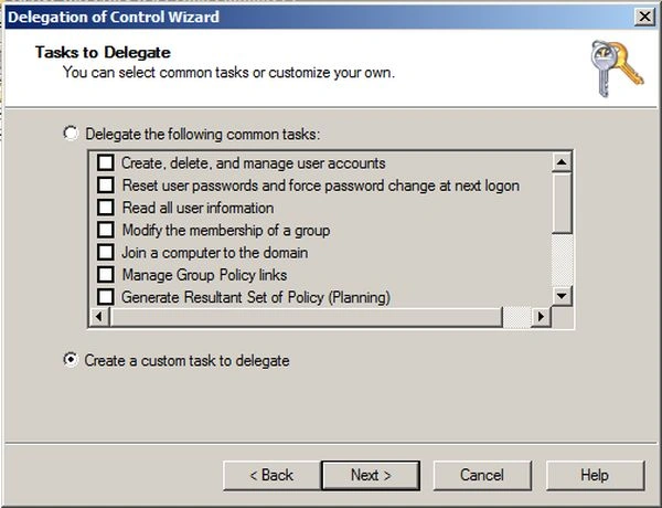 create a custom task to delegate