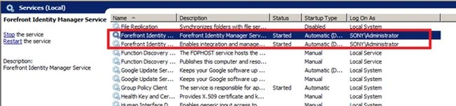 forefront identity manager service