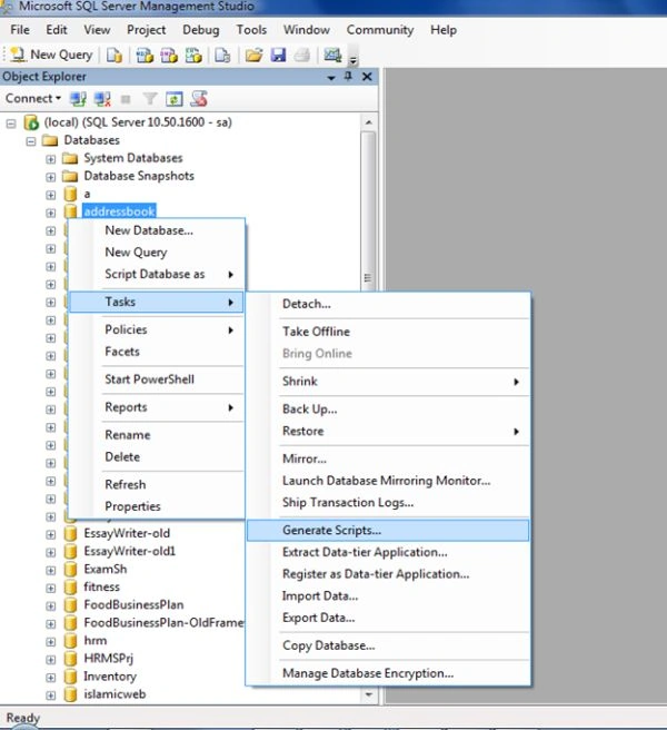 Generate Scripts