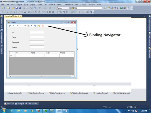 Binding Navigator control