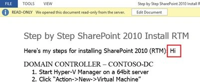 saved document