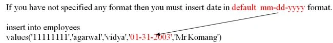 insert date in default