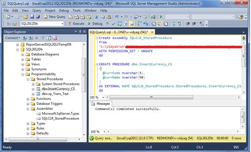 Deploying assembly and showing objects